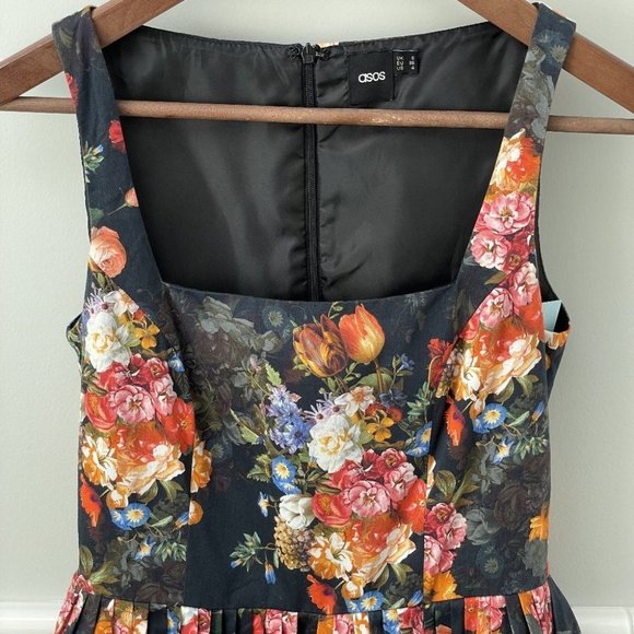ASOS A-Line floral dress with crinolin size 4 - Picture 3 of 9
